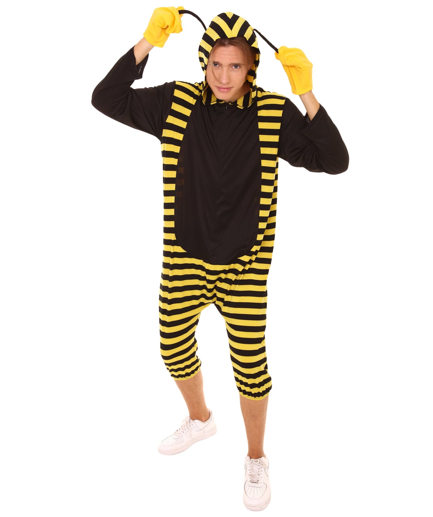 Women's Bee Hoodie Costume | Black and Yellow Halloween Costume