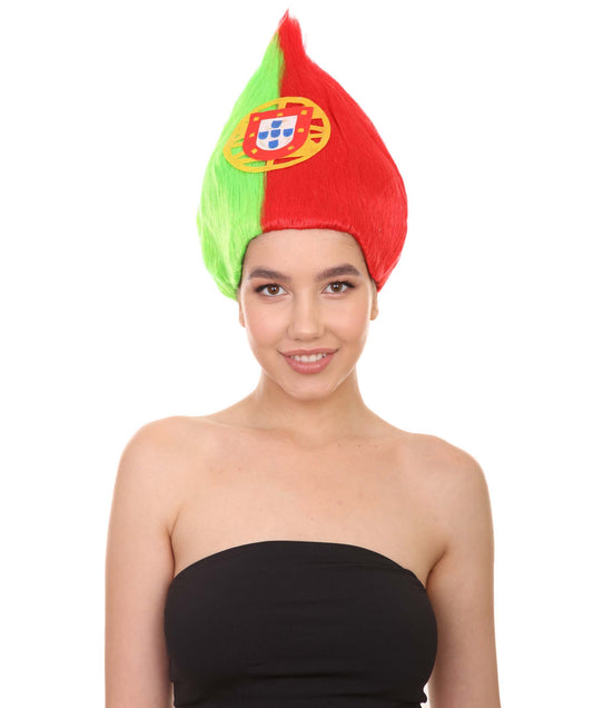 Portugal Flag Troll Wig