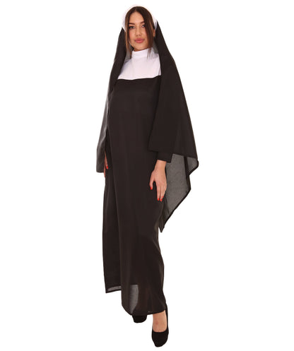 Women's Traditional Nun Religious Costume | Black Fancy Costume