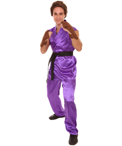 Dark Purple Men's Karate Fancy Costume