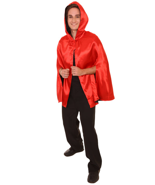 Red Reversible Hooded Cape Costumec
