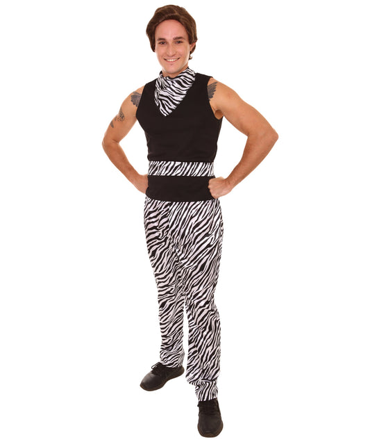 Men's 80s Rockstar Costume | Black & White Fancy Costume