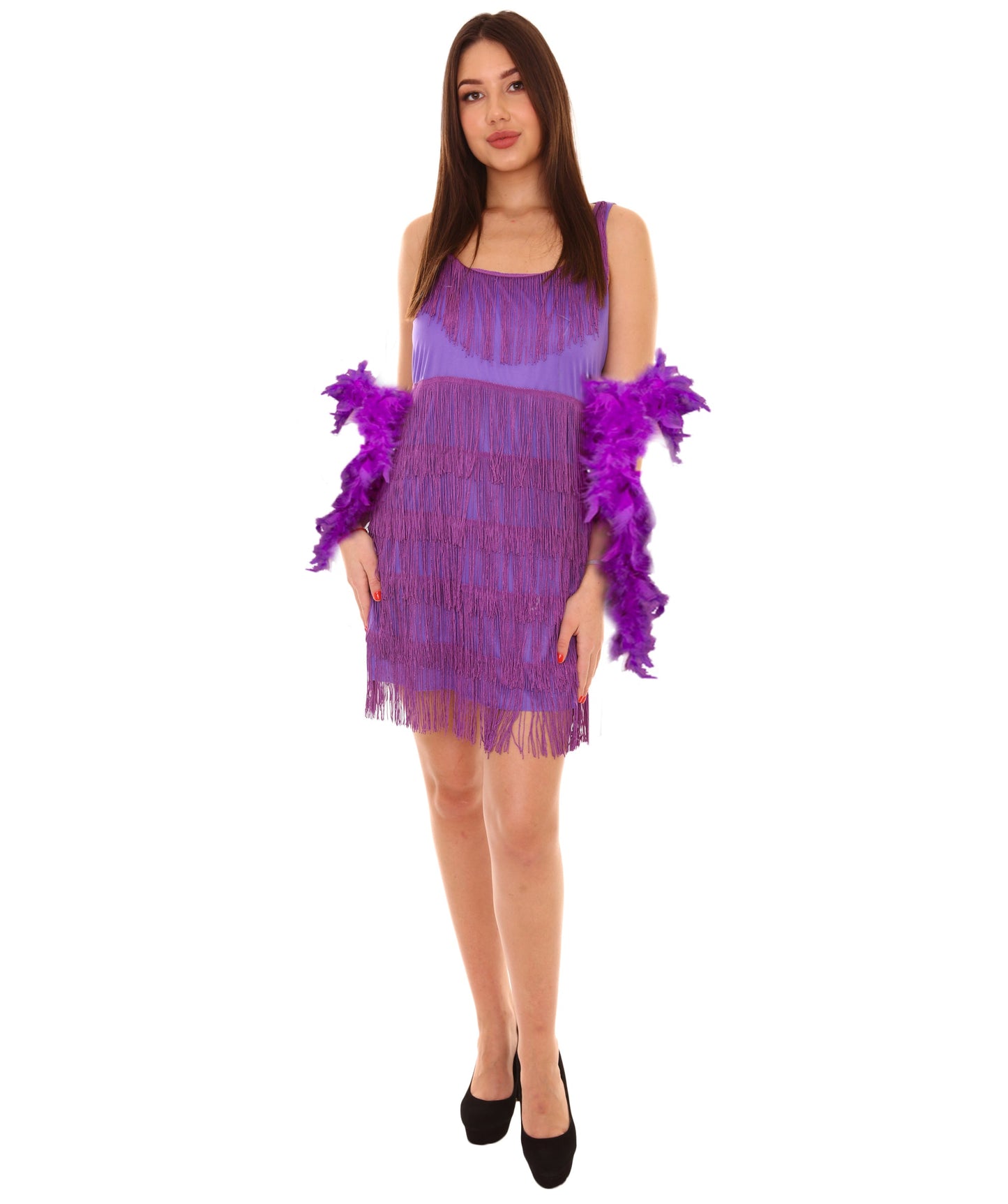 Women's 20'S Fringe  Flapper Costume | Purple Fancy Costume