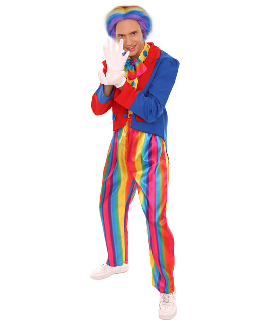Men's Deluxe Clown Costume | Multi Color Fancy Costume