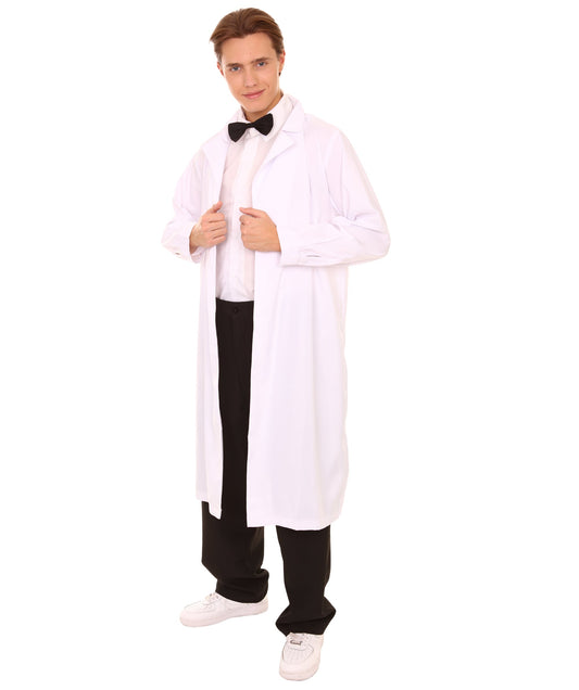 Men's Crazy Scientist Doctor Robe Coat Costume | White Fancy Costume