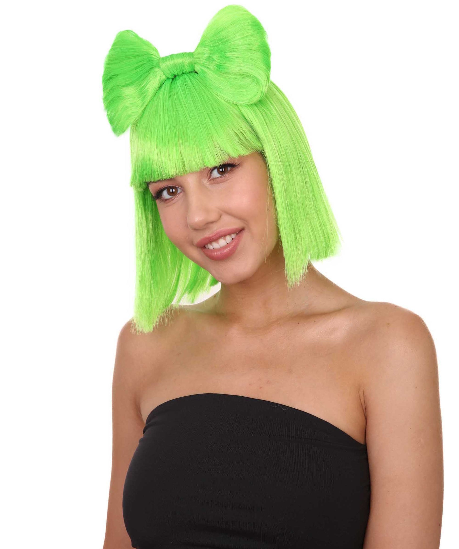 Lime Women's Butterfly Bow Wigs