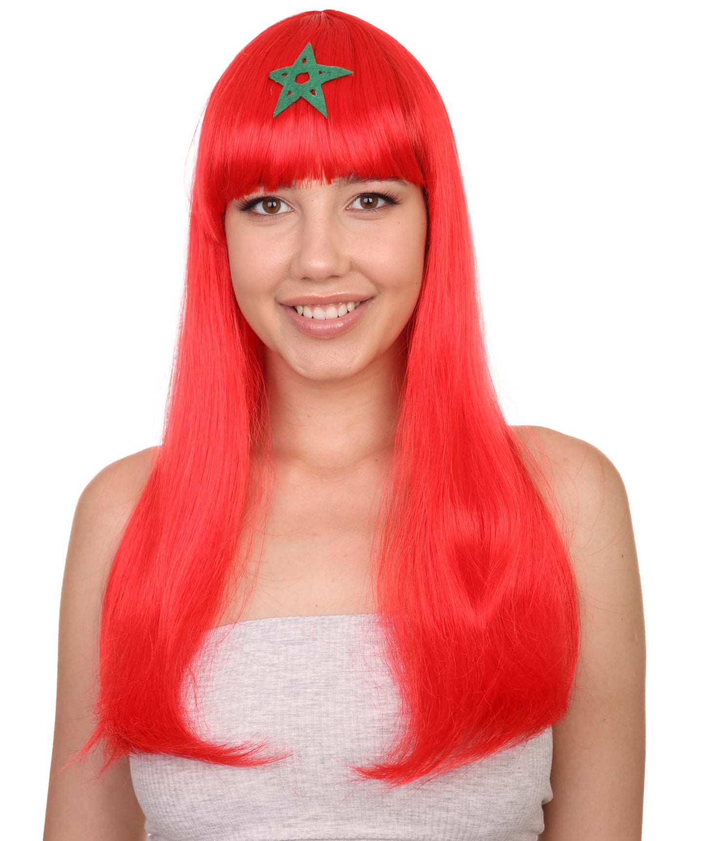 Morocco flag Long Bob Wig