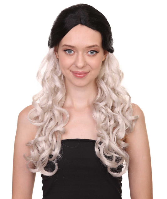 Long Wavy Black/Grey Wig
