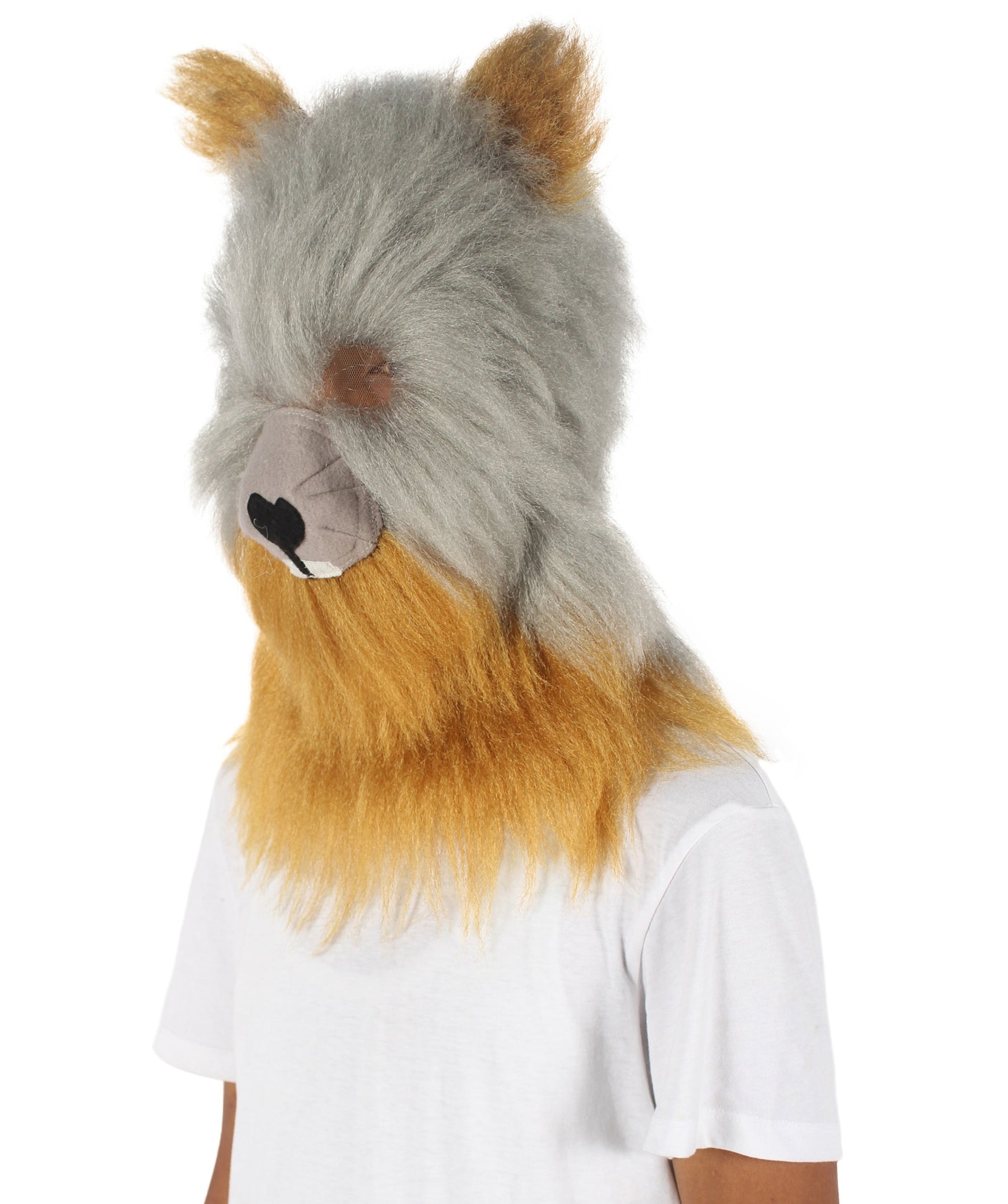 HPO Grey and Brown Squirrel Wig with Mask