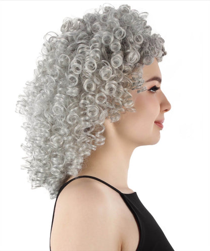 Dark Grey Women's Royalty Queen Curly Wig