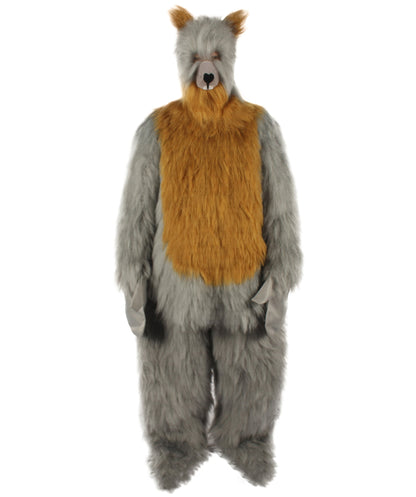 HPO Grey and Brown Squirrel Costume with Mask and Tail  - Long Breathable Synthetic Fibers Bundle