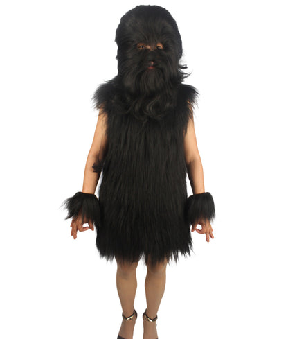 Black Hairy Warrior Ape Military Leader Costume