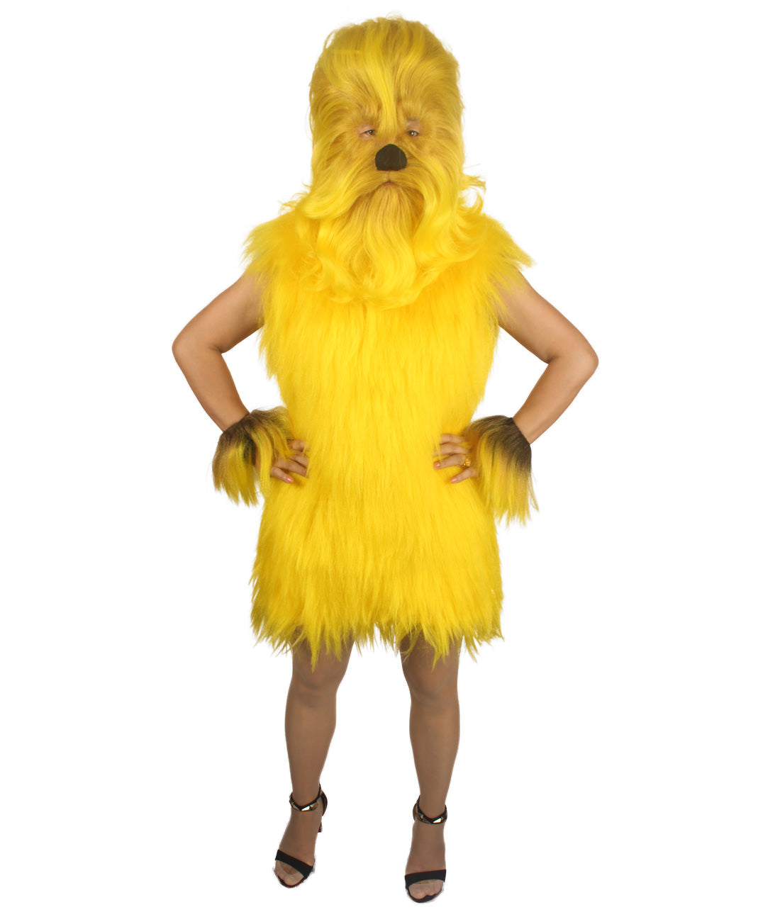 Yellow Hairy Warrior Ape Military Leader Costume