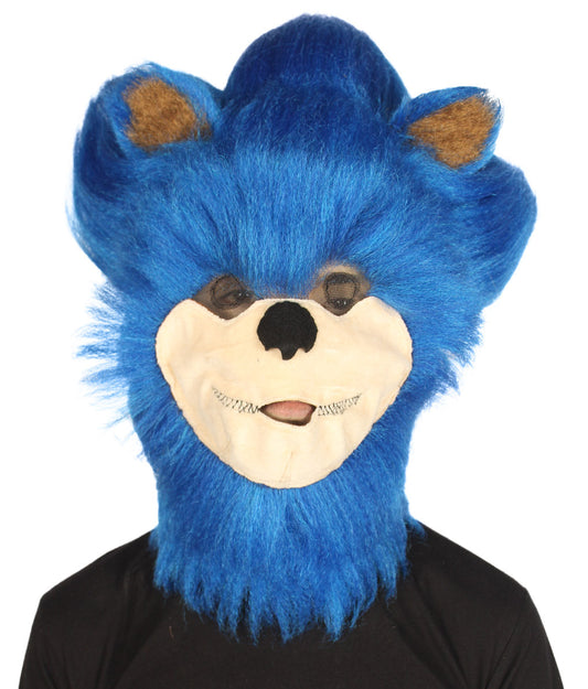 Furry Game | Men's White and Blue Straight Long Furry Hedgehog Costume Fancy Wig | Premium Breathable Capless Cap