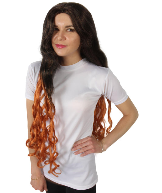 Women's Demon Manga Long Black and Flame-Orange Wig