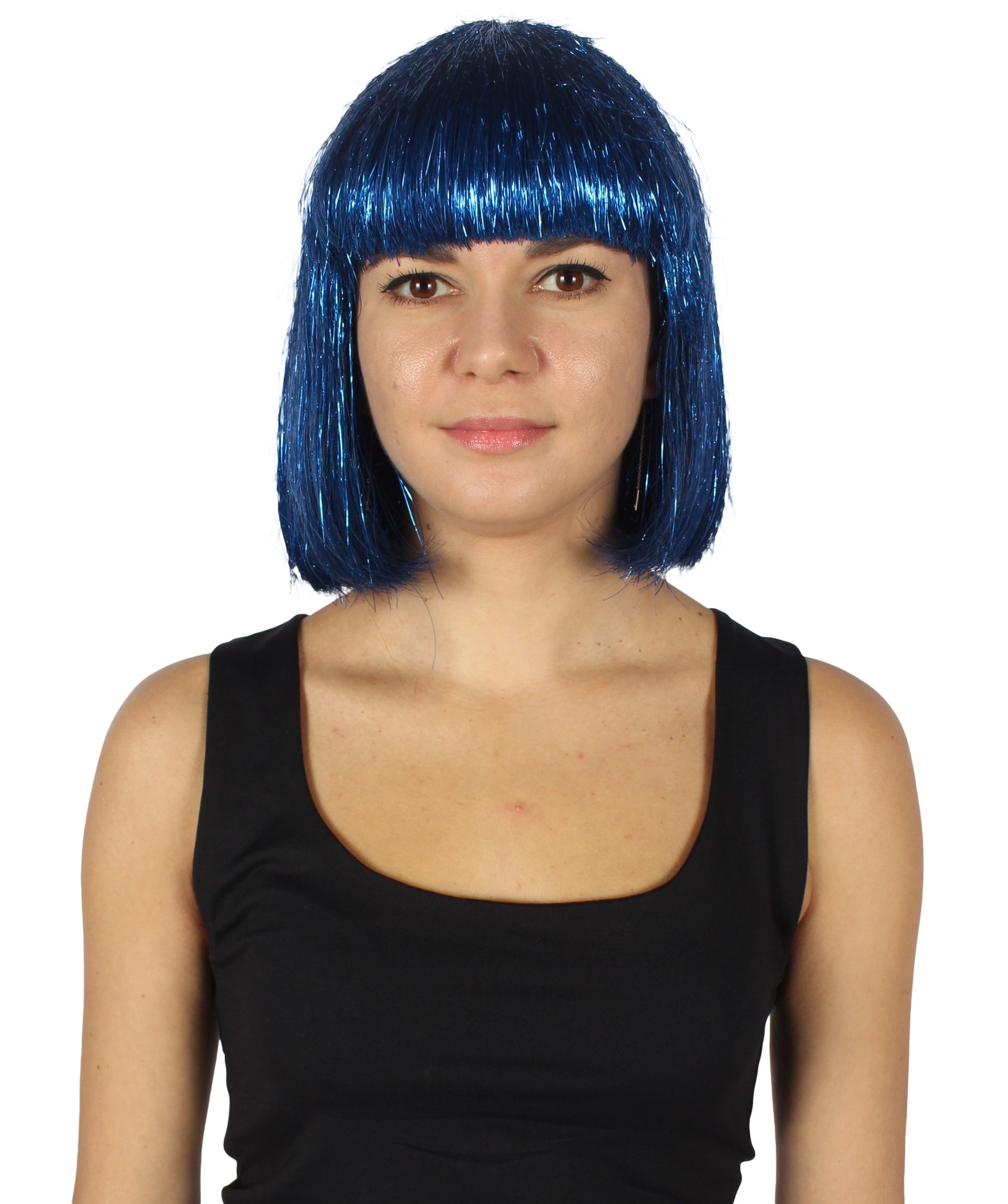 Blue Bob Tinsel Wig