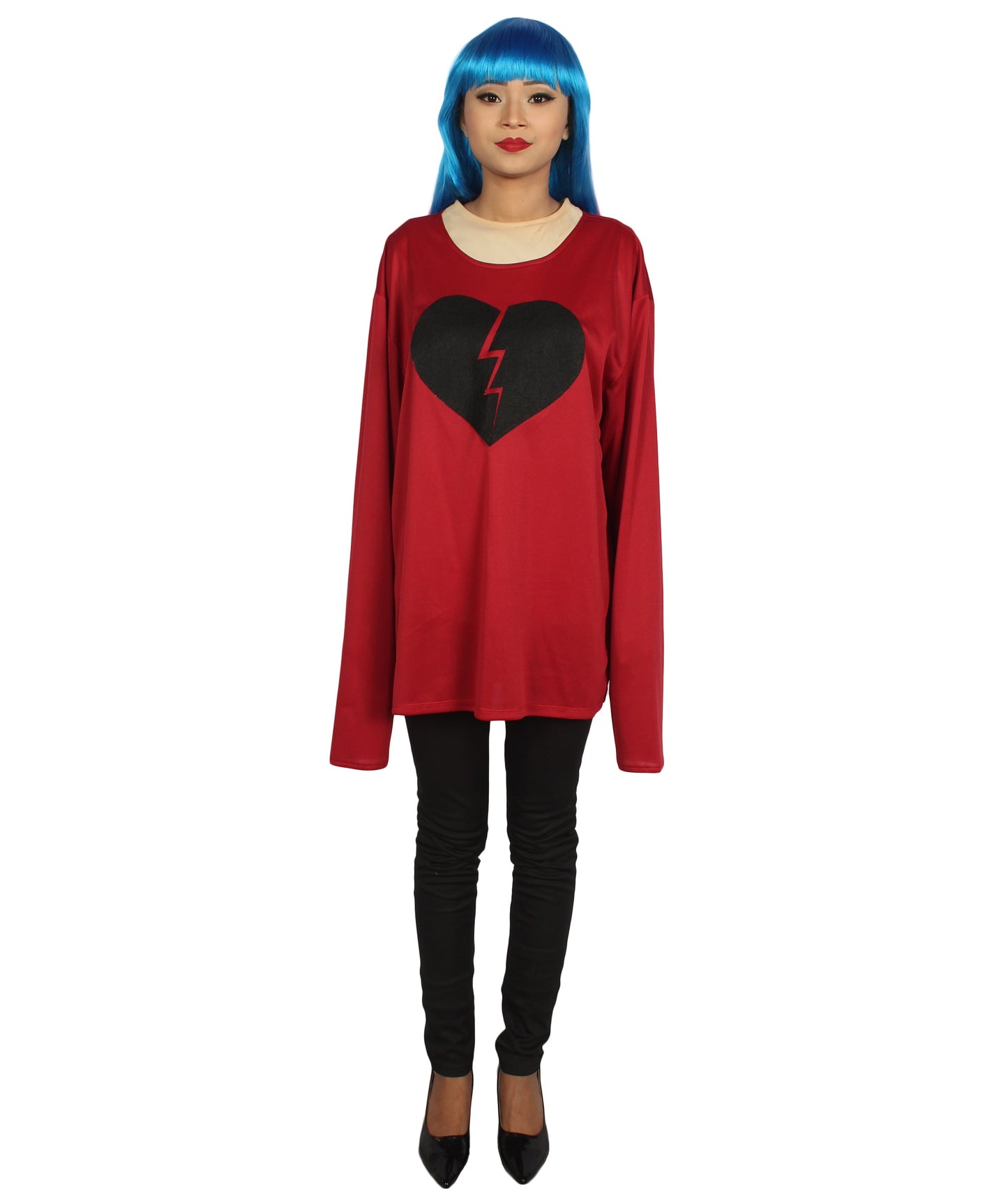 Wine Red My Heart Is Broken Long Sleeve Costume