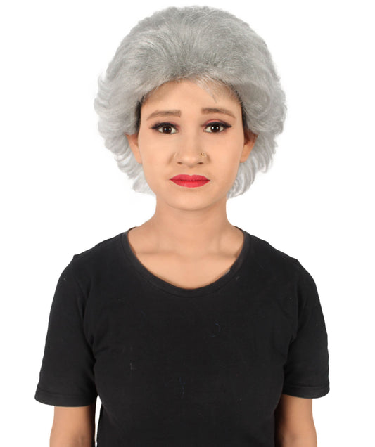 Women’s 80s American Sitcom Grandma Short Curly Grey Wig