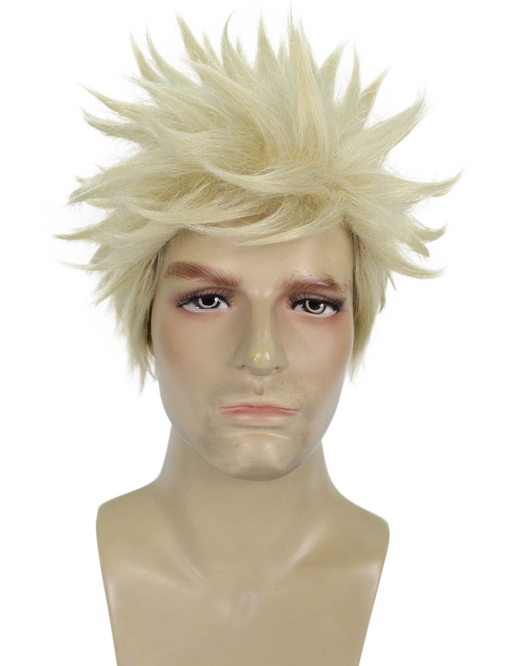 HPO Men's Japanese Superhero Manga Blonde Spiky Wig