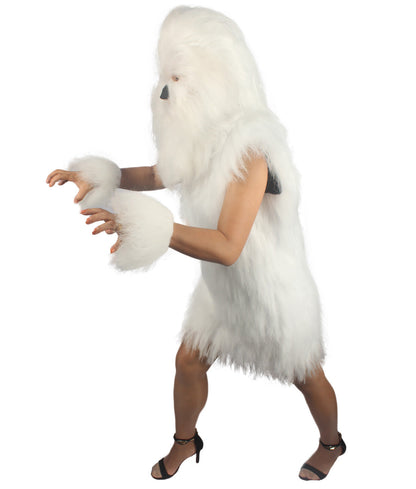 Polar White Hairy Warrior Ape Military Leader Costume