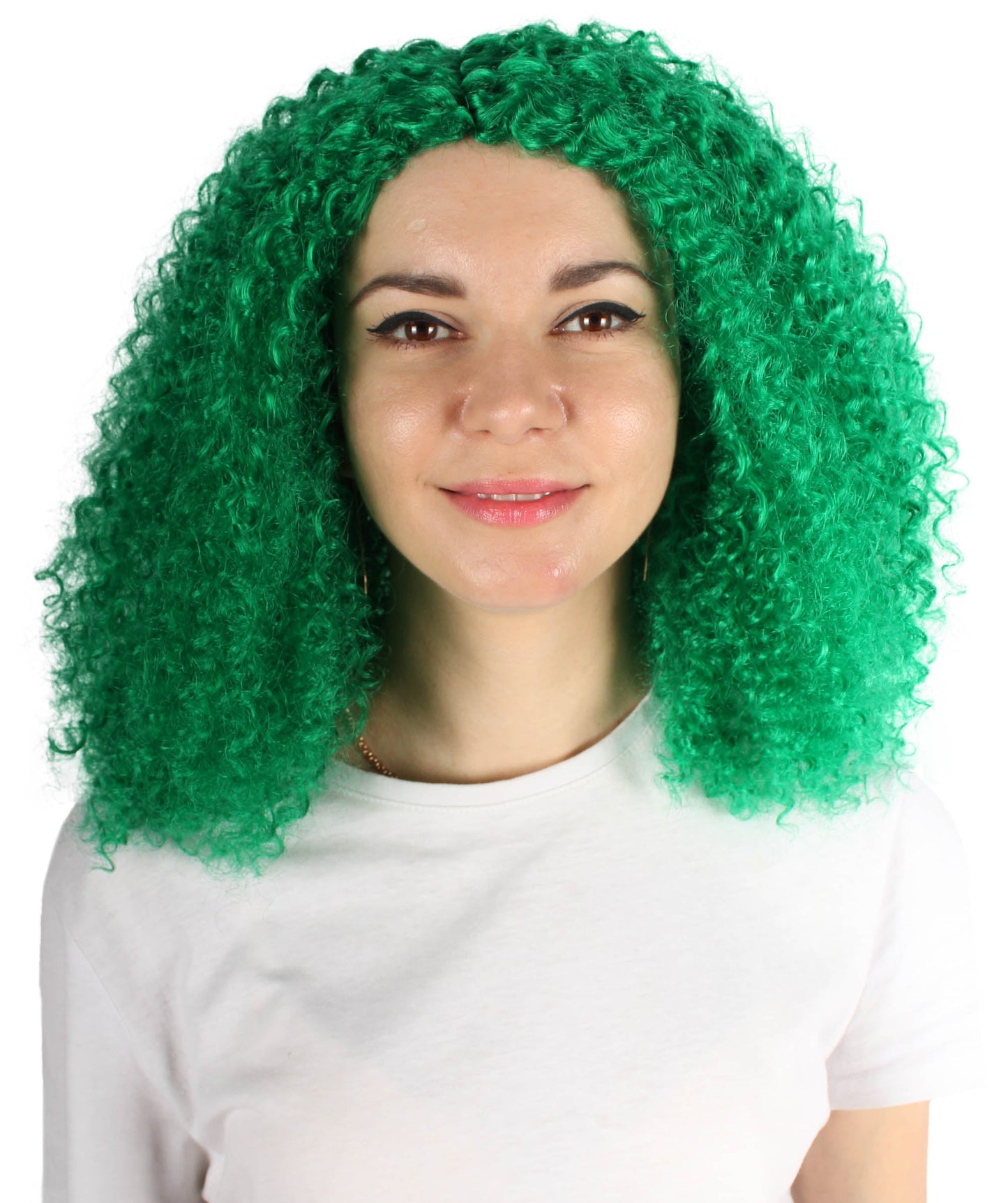 Women's Shoulder Length Curly Witch Wig, Multiple Color Synthetic Fiber Hair | HPO