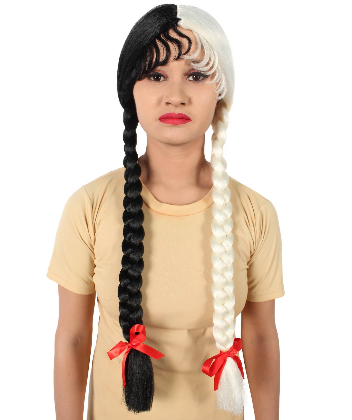 White & Black Multiple Colors Option Long Braided Wig