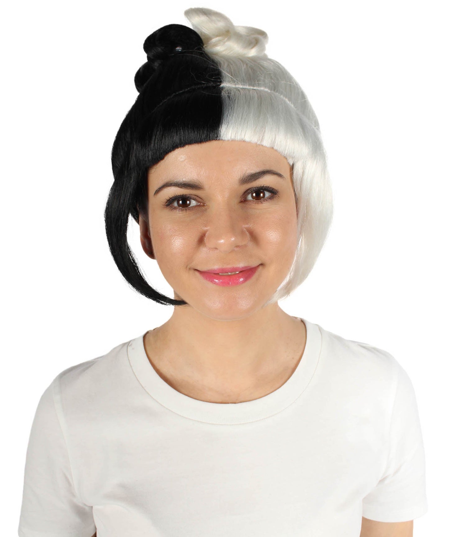 White/Black Animated Lucy Updo Wig
