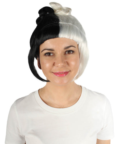 White/Black Animated Lucy Updo Wig
