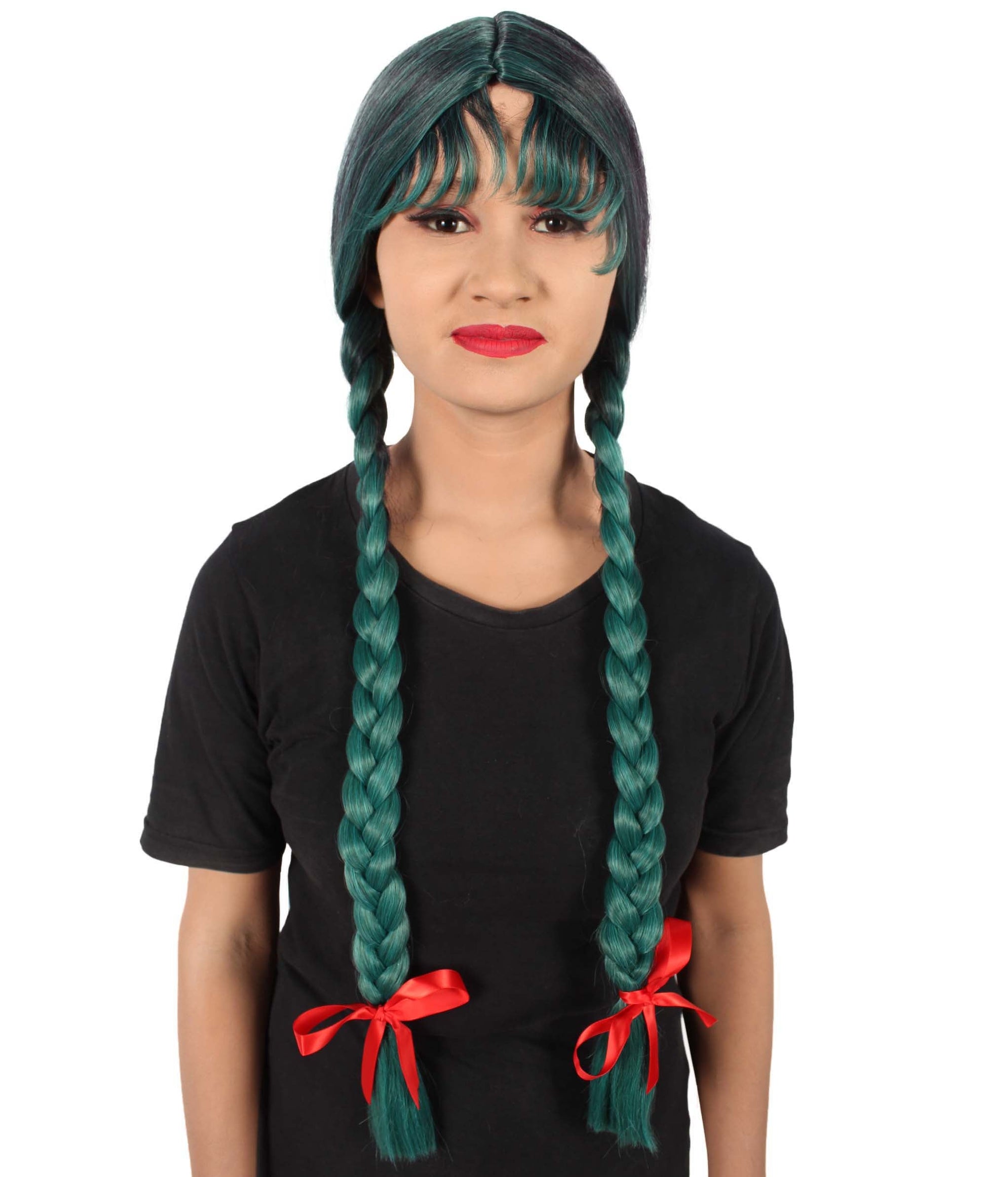 Ash Green Multiple Colors Option Long Braided Wig