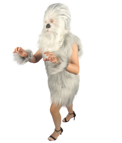 Grey Hairy Warrior Ape Military Leader Costume