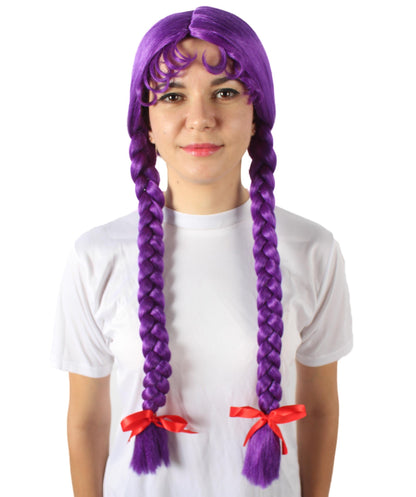 Purple Multiple Colors Option Long Braided Wig