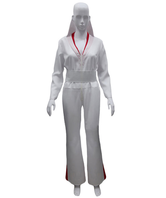 Women's Deluxe Sexy Jumpsuit Costume with Sequins Costume | White Fancy Costume