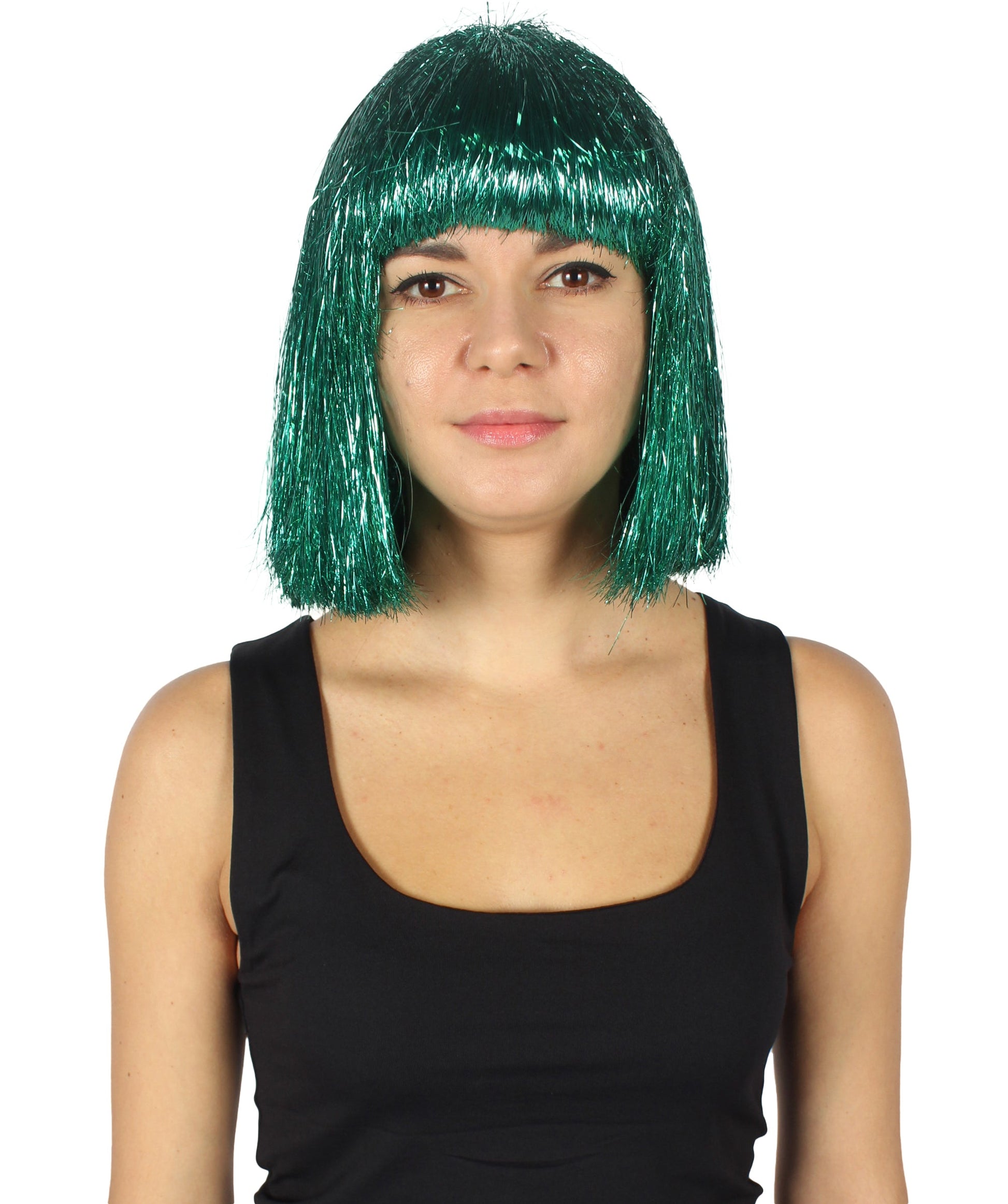 Green Bob Tinsel Wig