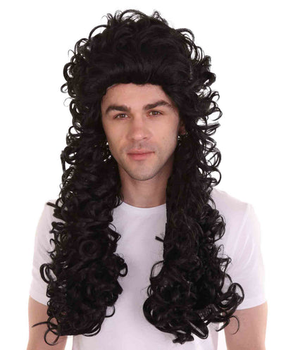 Pirate Captain Long Curly Wig | Black Pirate Wigs