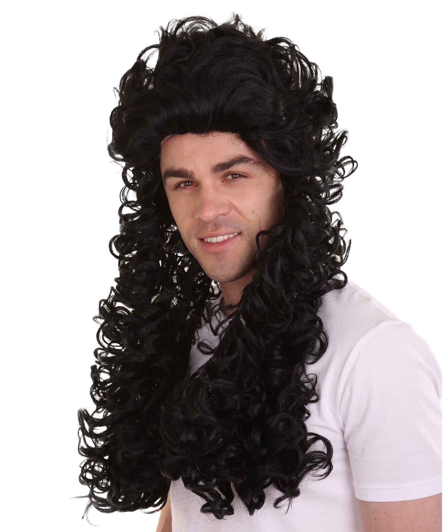 Pirate Captain Long Curly Wig | Black Pirate Wigs