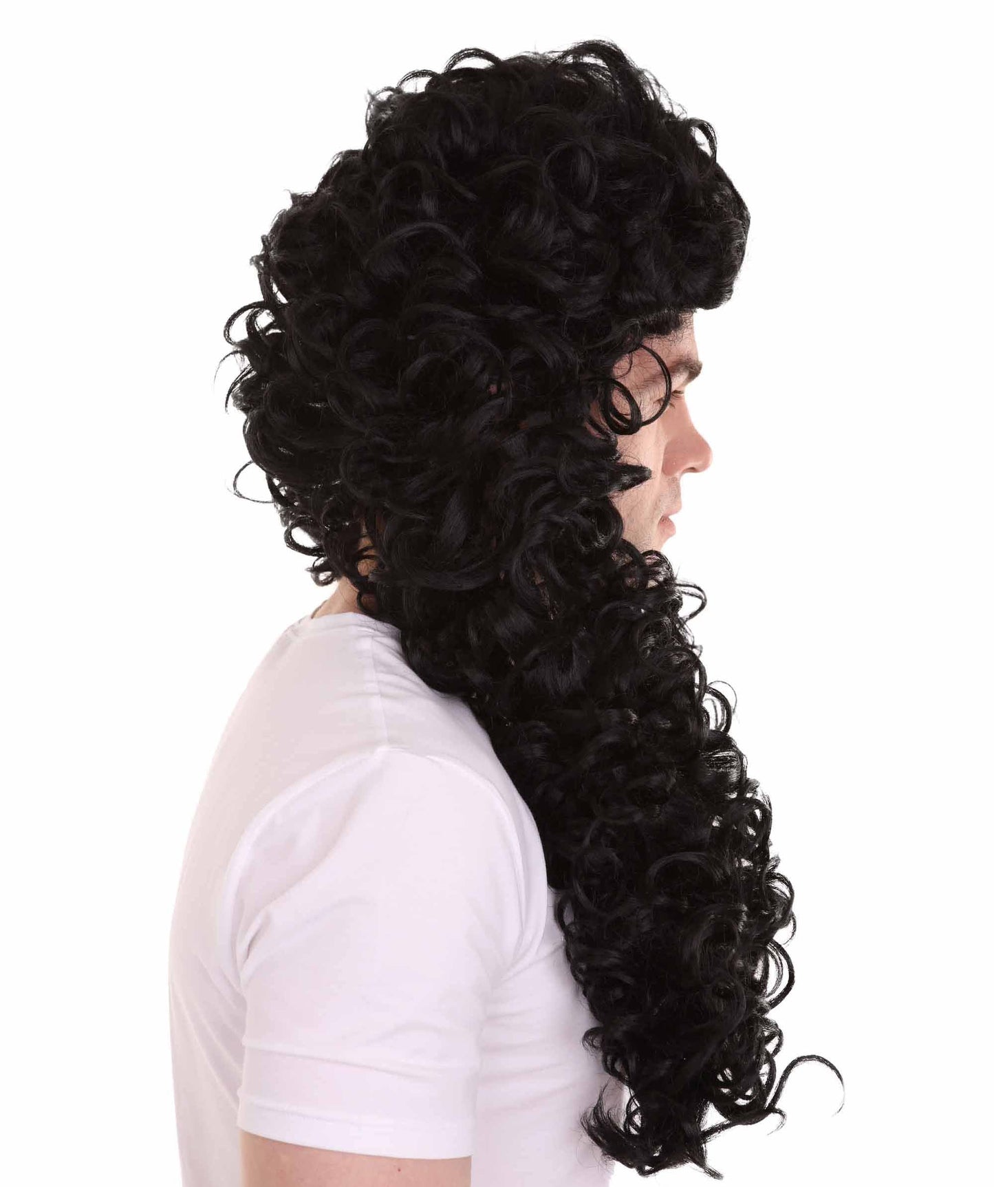 Pirate Captain Long Curly Wig | Black Pirate Wigs