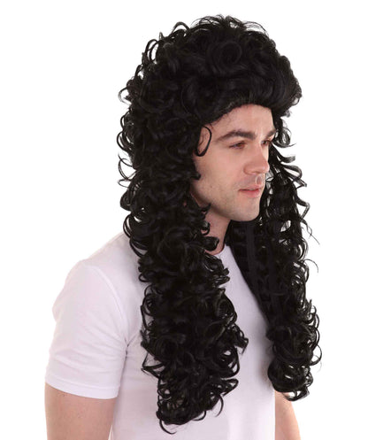 Pirate Captain Long Curly Wig | Black Pirate Wigs