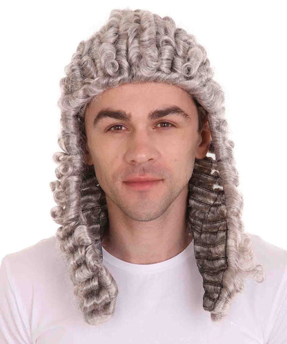 Curly Grey Historical Judge Wig