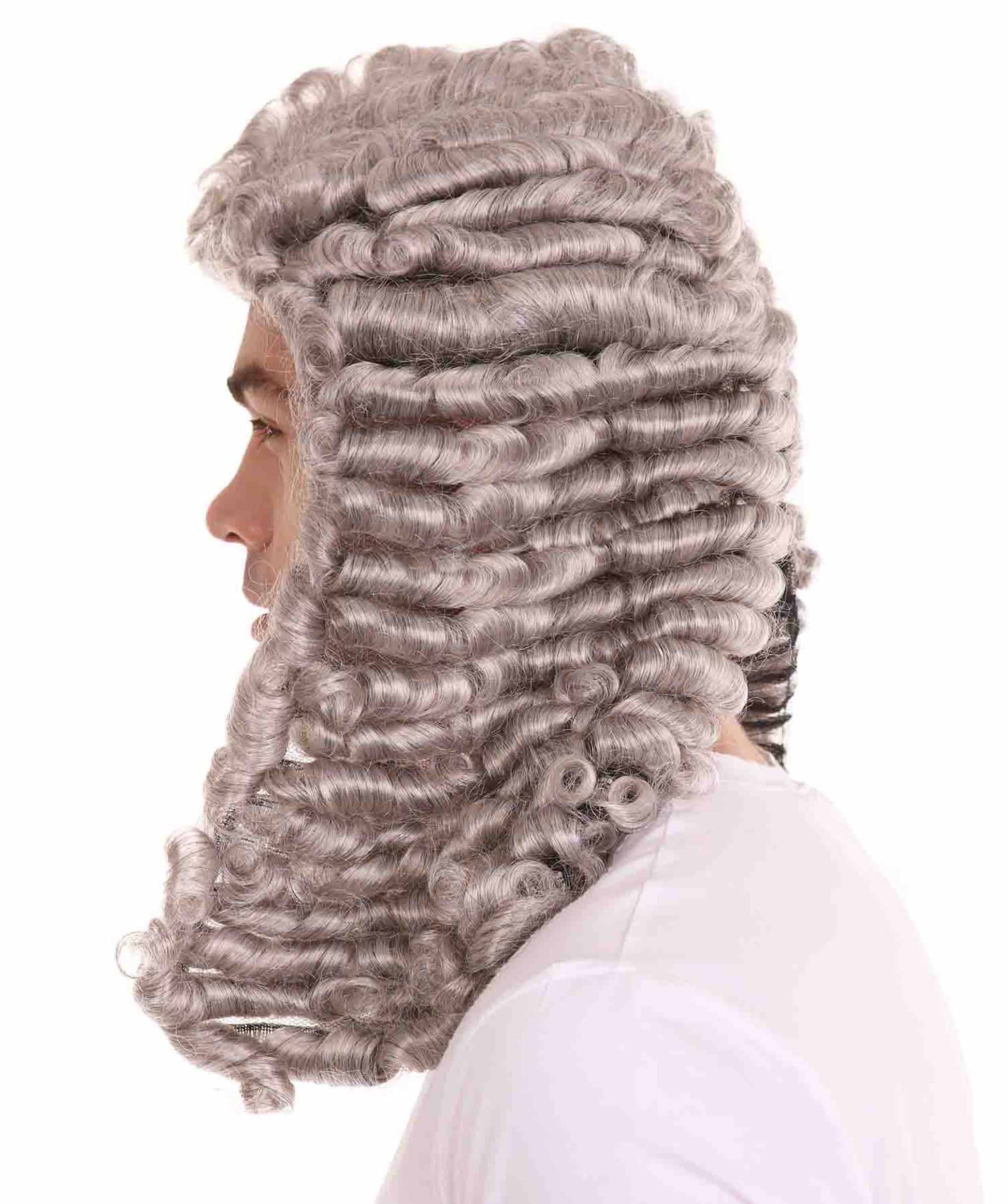 Curly Grey Historical Judge Wig