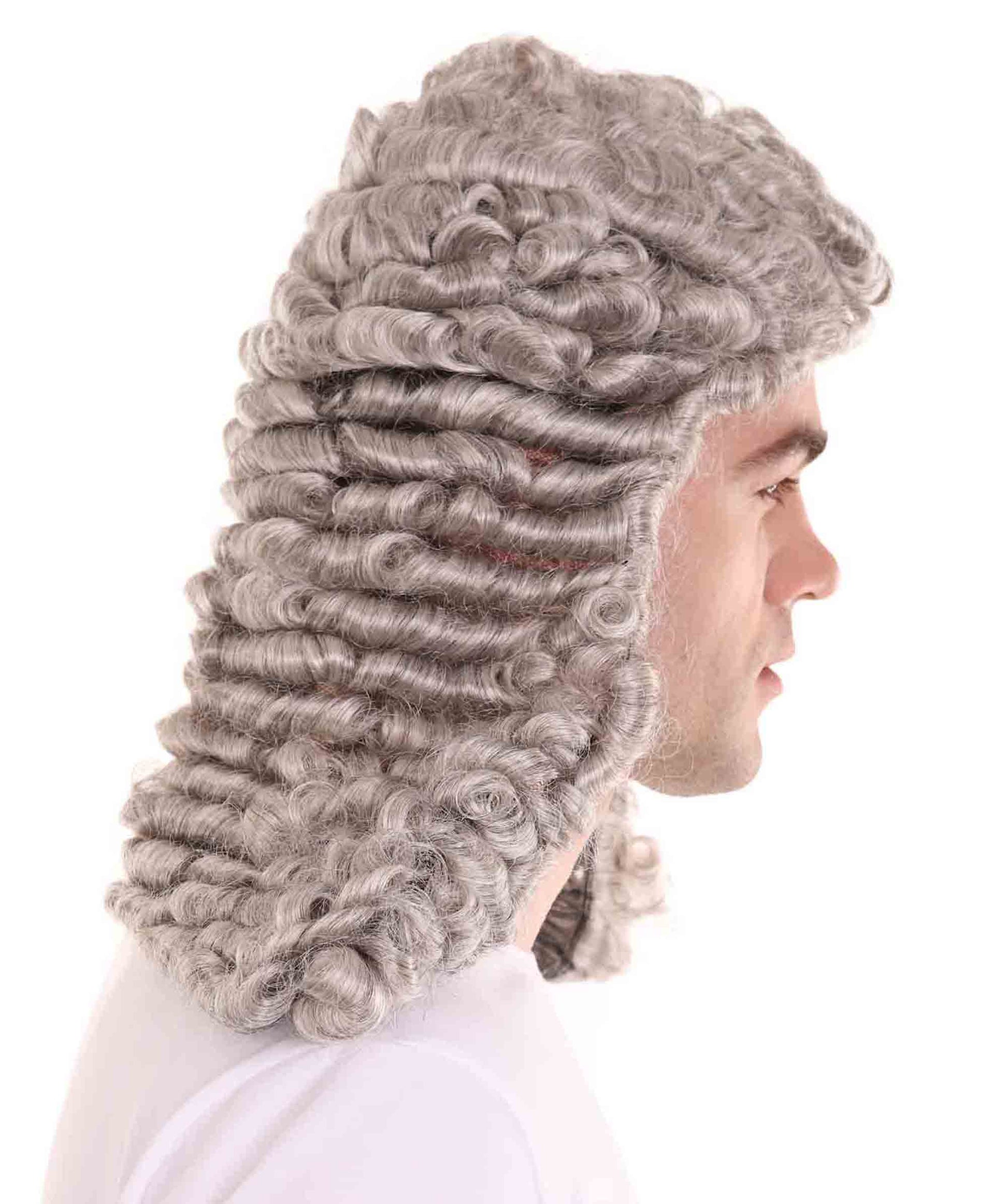 Curly Grey Historical Judge Wig