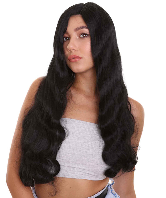 Women's 24" In. Legal Professional Inspired Wig - Long Length Jet Black Straight Hair - Lace Front Heat Resistant Fibers | Nunique