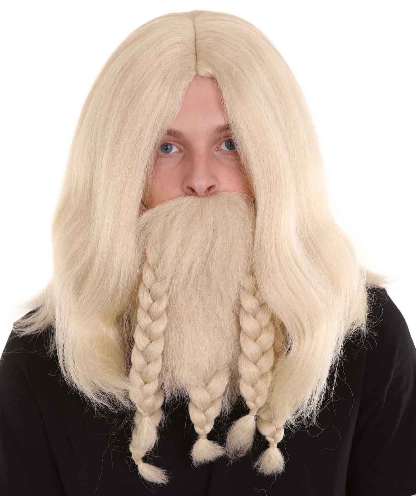 Blonde Grey Pirate Wig and Full Beard Set