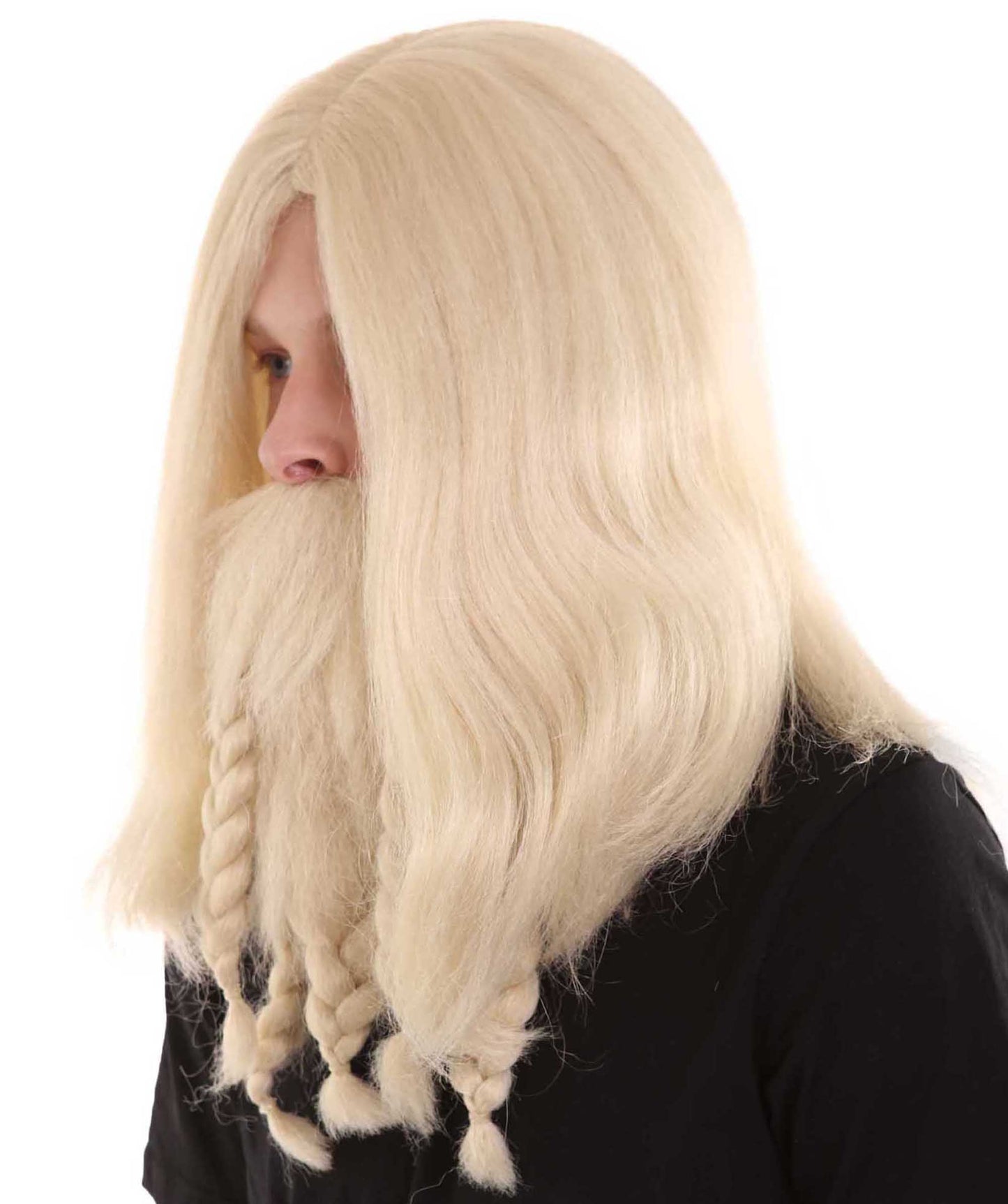 Blonde Grey Pirate Wig and Full Beard Set