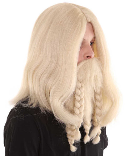 Blonde Grey Pirate Wig and Full Beard Set