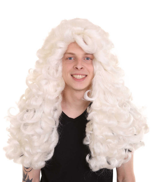 Colonial Judge Curly White Wig