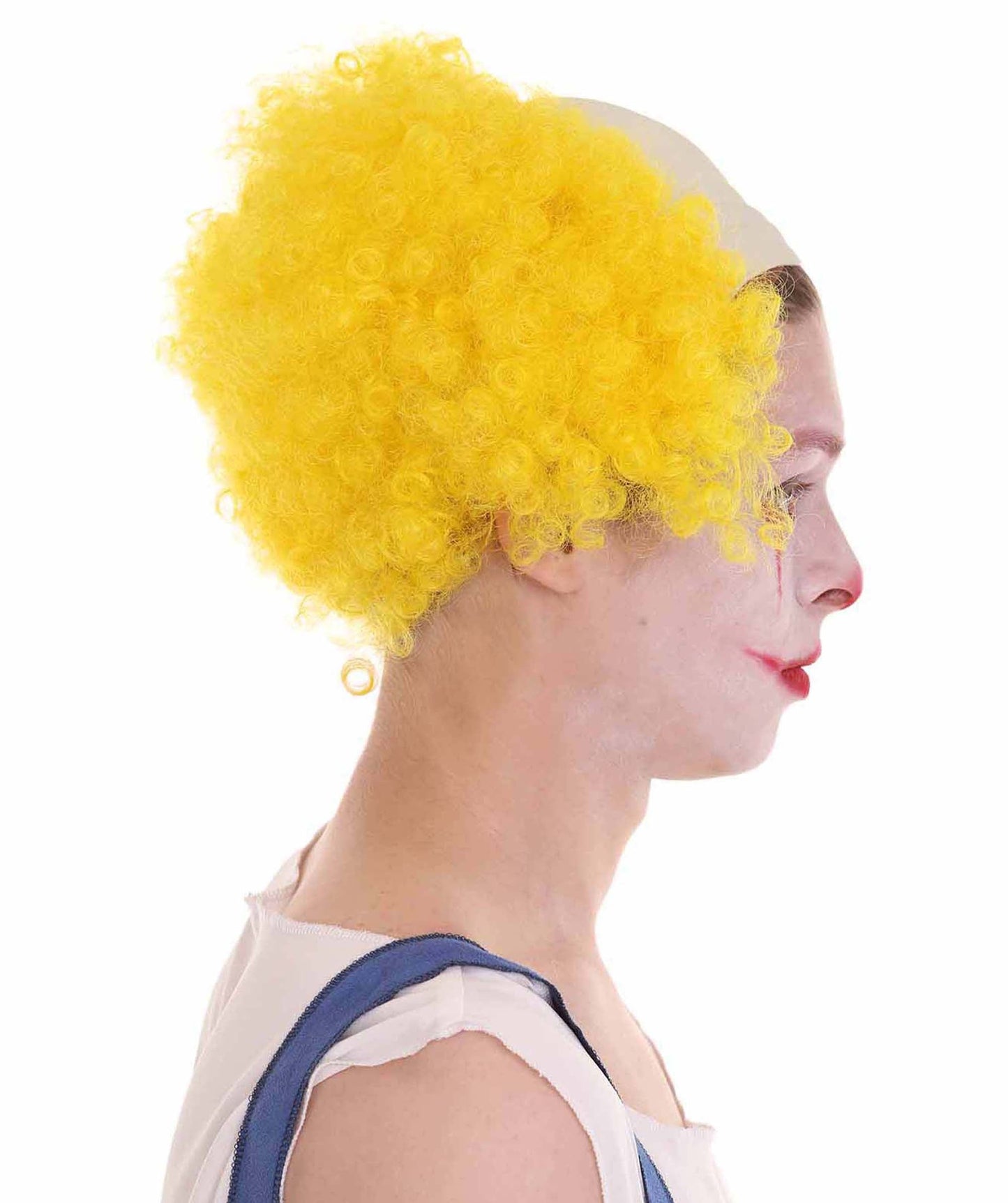 Yellow Unisex Scary Bald Clown Afro Wigs