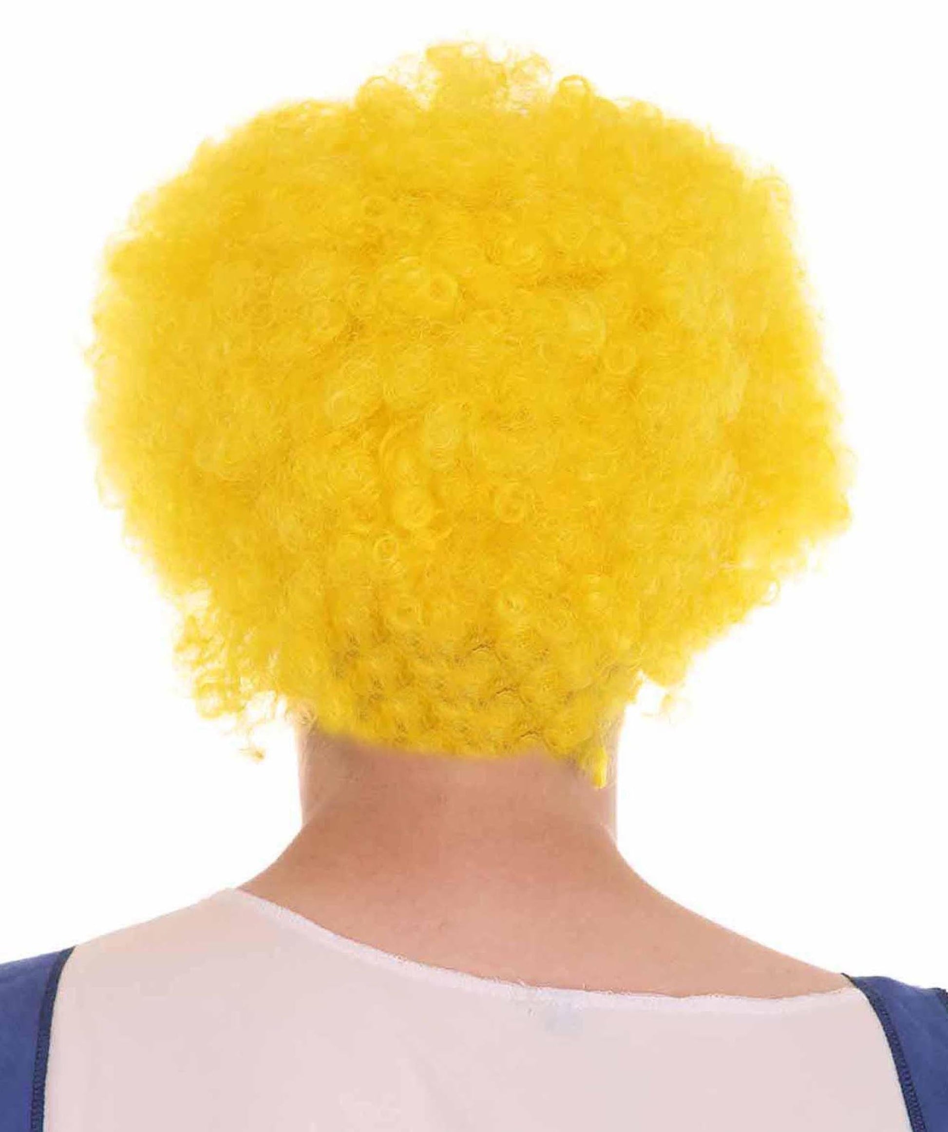 Yellow Unisex Scary Bald Clown Afro Wigs