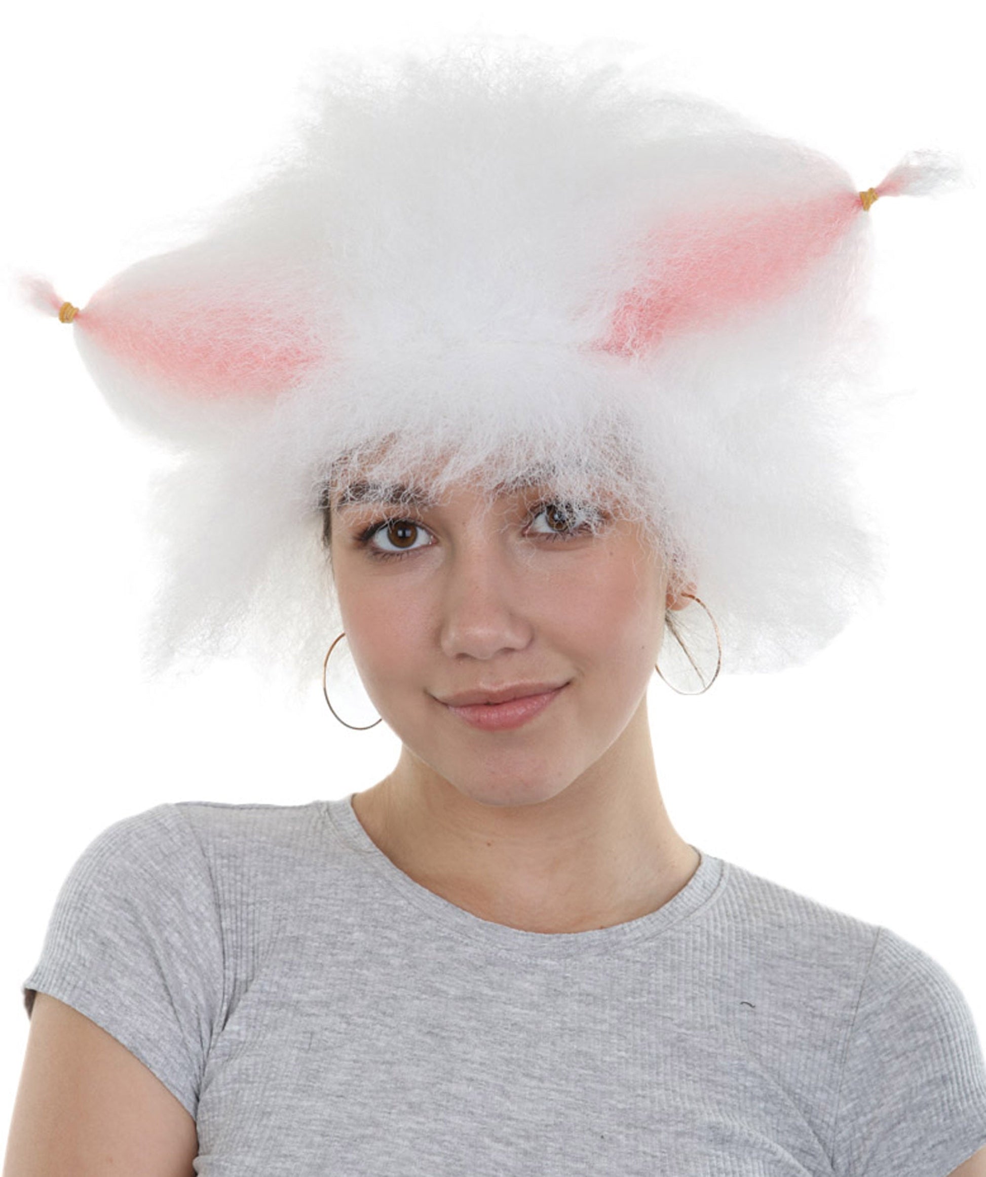 Fluffy Cat Womens Wig with Pink Ears