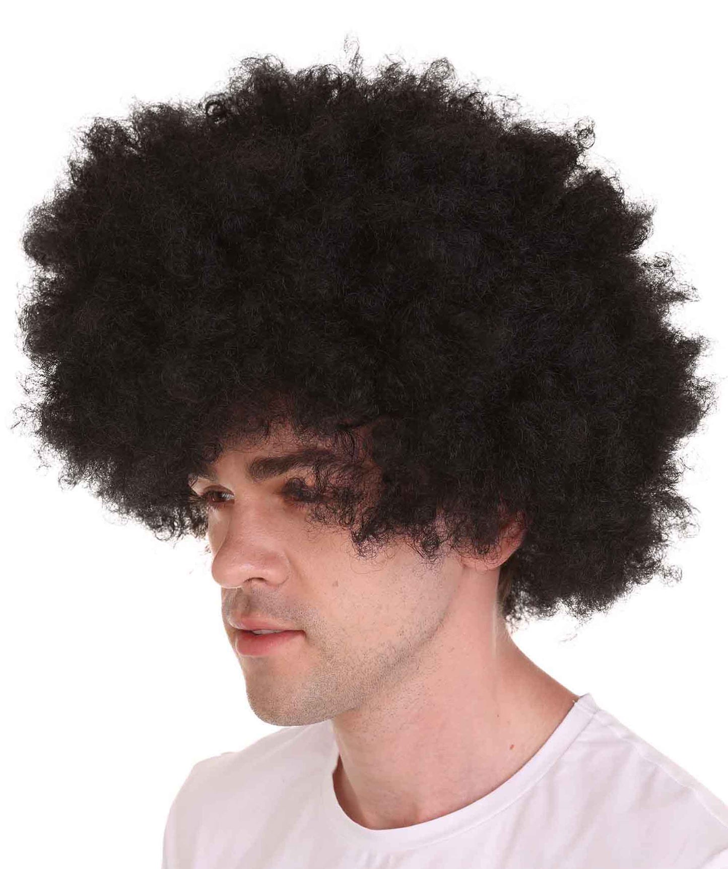 Men Disco Afro Wig | Jumbo Fancy Halloween Wig | Premium Breathable Capless Cap