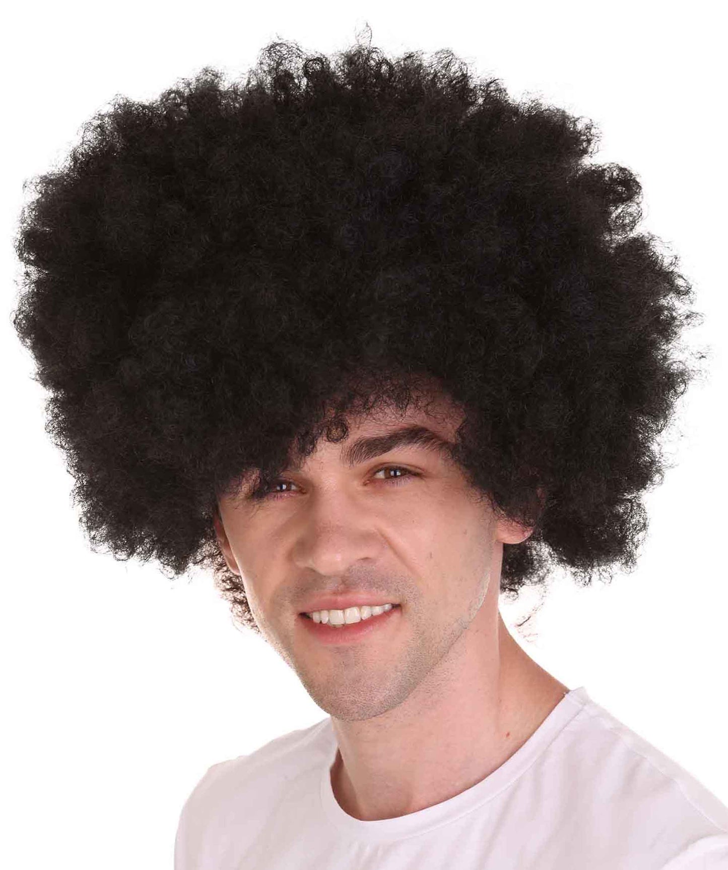 Men Disco Afro Wig | Jumbo Fancy Halloween Wig | Premium Breathable Capless Cap